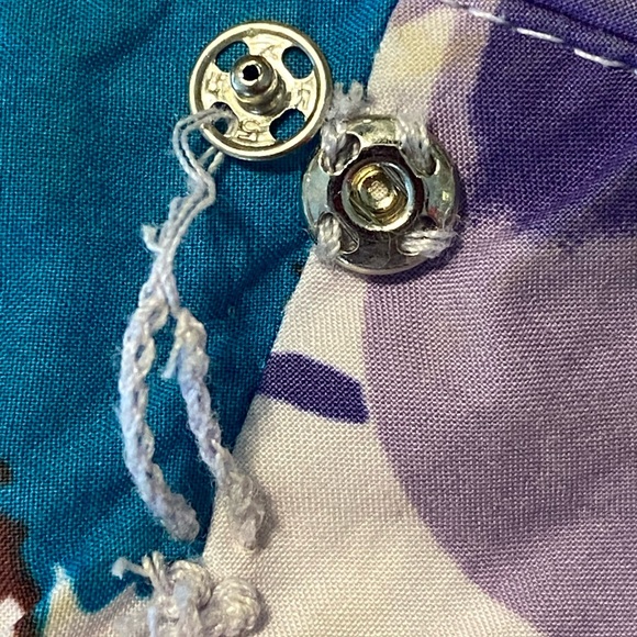 Carole Little Sleeveless Floral Midi Dress in Teal, Purple & Cream - Picture 9 of 9